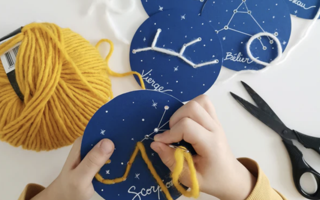 Starry Stitch: Yarn Embroidery on Paper